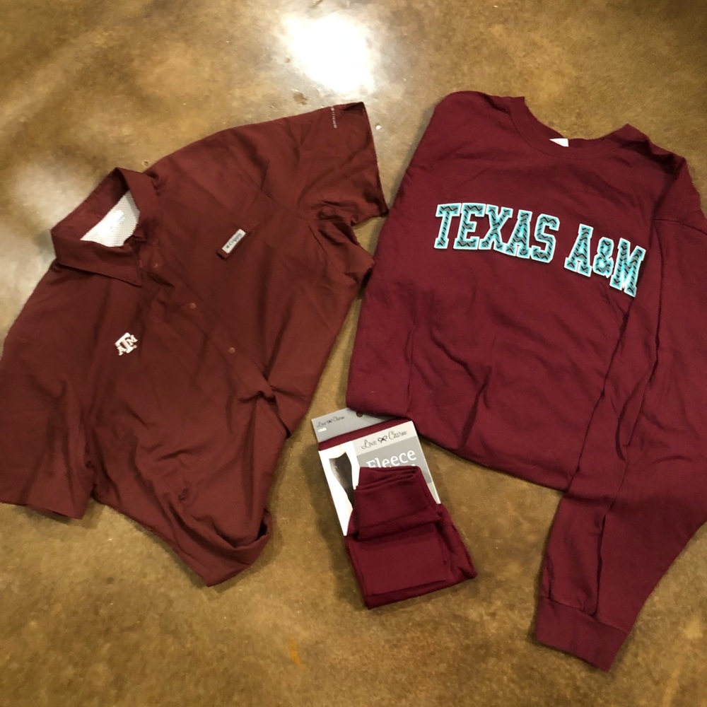 Texas A&M ladies tops abs leggings